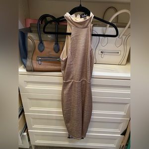 LULU'S Gold Women's Halter Top Dress Size Small